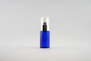 Best Beautiful Blue Custom Cosmetic Bottles With Pump Sprayer Round Shape wholesale
