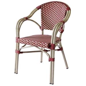 China 100% Handmade Red Rattan Stackable Commercial Dining Chairs on sale