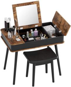 NC Painting 80cm Length Dresser Table With Mirror And Stool