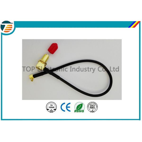 50 Ohms Pigtail RF Coaxial Cable , SMA Male Plug To MMCX Right Angle With RG174 Cable