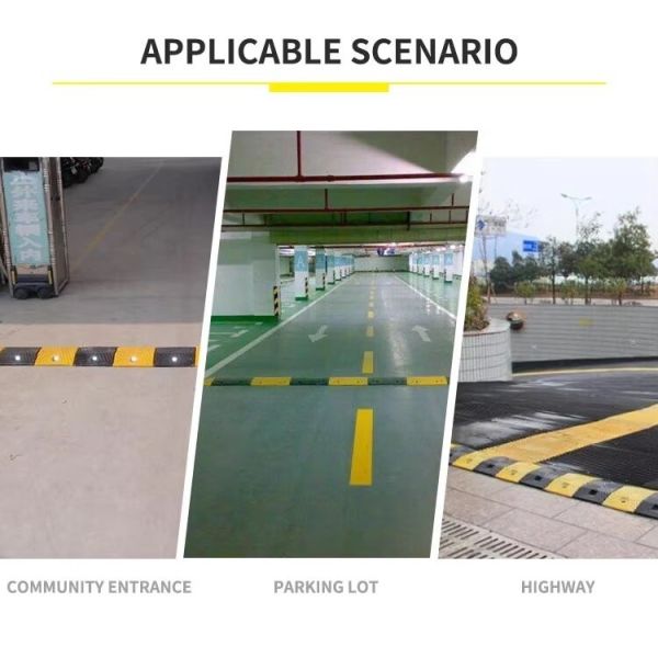 Flexible Installation Rubber Speed Bumps For Parking Lots and Crosswalks