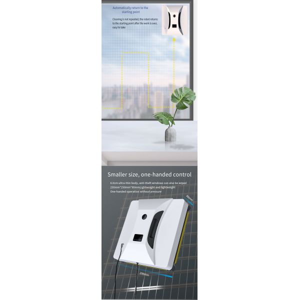 80Watt Automatic Window Cleaner Robot 2.5mins/M2 Mini Slim Robot Vacuum