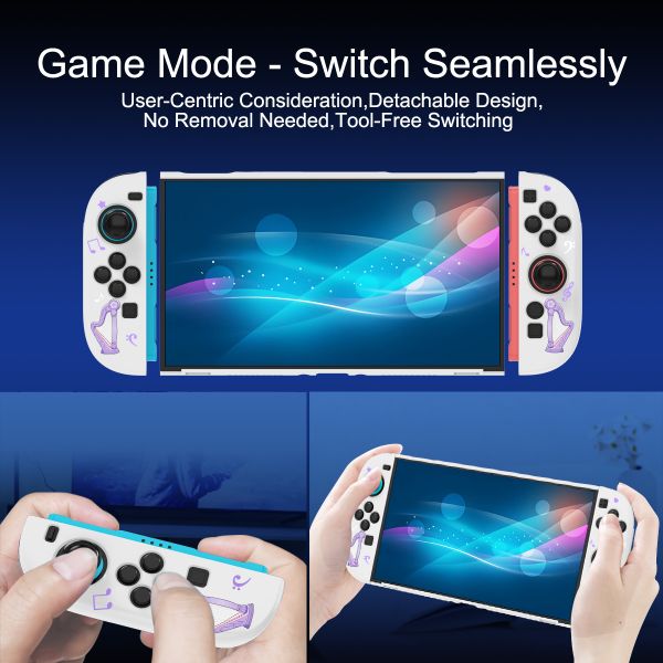 Soft Cream White Split-Face Protective PC Case - Cute Cartoon Girl Design for Nintendo Switch 2