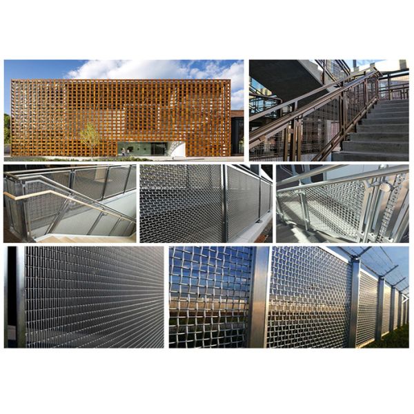 17.5mm Architectural Woven Wire Mesh Facades Perforated Metal Mesh Screen 1.5mm