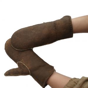 Fashion Fur skin double face mitten sheepskin gloves leather gloves for women