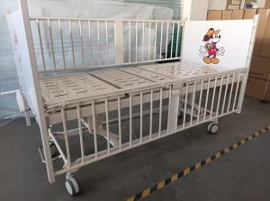 Three Crank Manual Hospital Bed Steel Spray Plastic Frame White