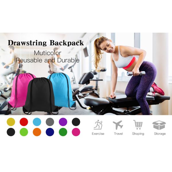 Multicolor Drawstring Backpack Bags Sports Cinch Sack String Backpack Storage Bags For Gym Traveling Backpack Drawstring