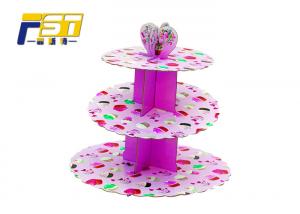 Best 3 Tiers Full Color Printing Cardboard Paper Cupcake Display Stand Easy to Assembled wholesale