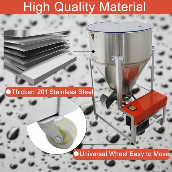 Custom Stainless Steel Dry Powder Mixer 220lbs 3KW 110V Industrial Blender for Wide Applications