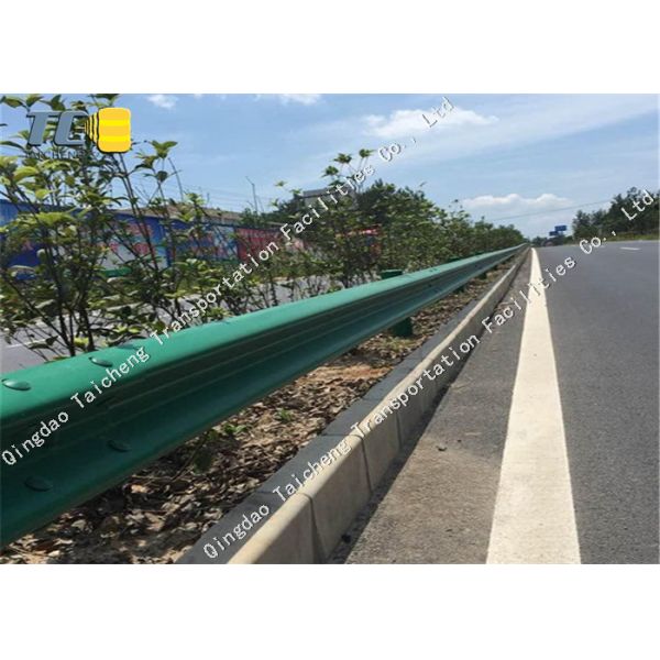 Galvanized Steel W Beam Crash Barrier 1000 Meters Silver Color CE Approved