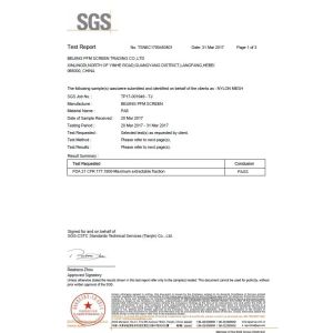 Beijing PFM Screen Co., Ltd. Certifications