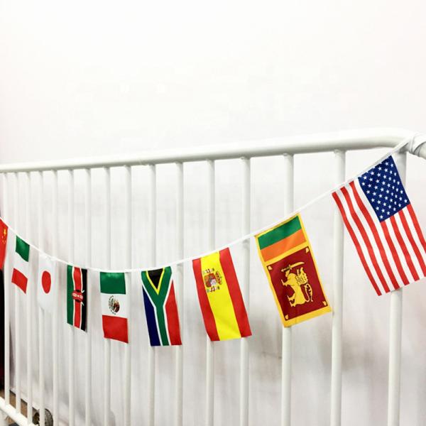 Cheap Football Game String Flag Custom Polyester Country Bunting Flags for sale