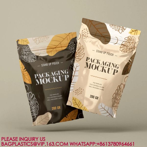 Eco Reusable Food Stand-up Bag Nut Snack Storage Sealed Bag Packaging Aluminum Foil Bag