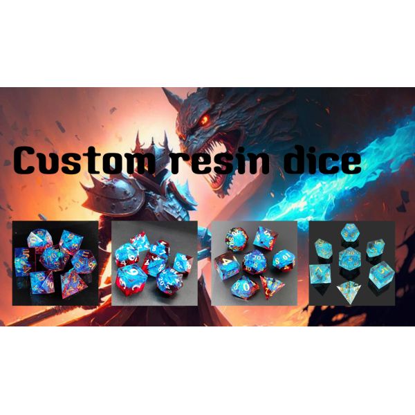 Multi Color Custom Resin Dice DND#RPG Red And Blue Smooth Texture