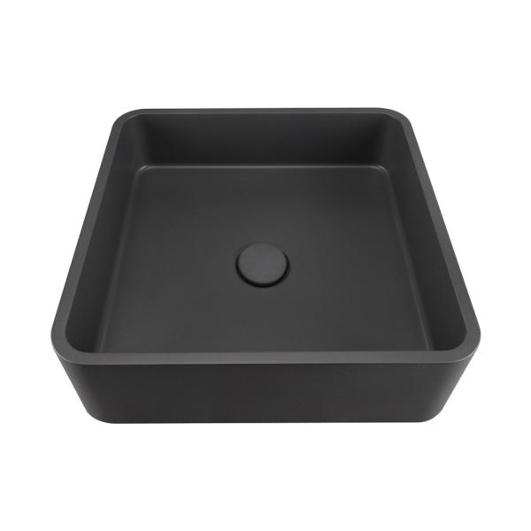 Cheap Square Concrete Wash Basin With Matte Finish Without Overflow for sale