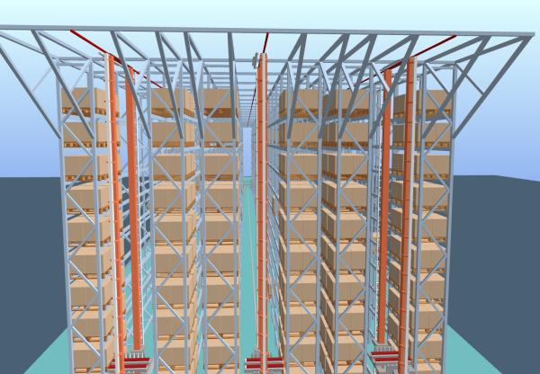 Cheap Logistic cental spray paint Automatic Storage And Retrieval System with stacker crane for sale