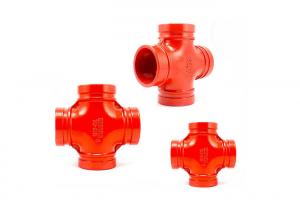 Fireproof Ductile Iron Grooved Pipe Fittings 3 Inch Ductile Iron Pipe Cross