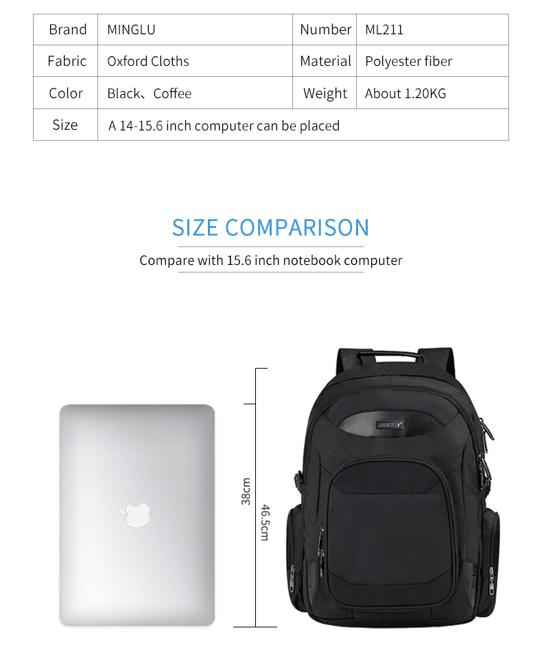 Hot sale men's large capacity waterproof laptop business travel backpack Bag