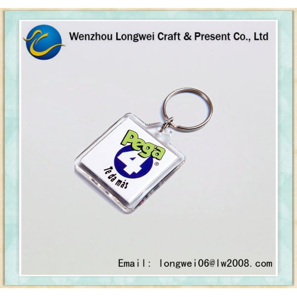 Clear Acrylic Plastic Photo Keychain Custom Printed For Promotion