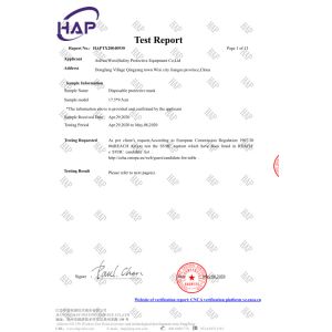 AnPan(Wuxi)Safety Protective Equipment Co;Ltd Certifications
