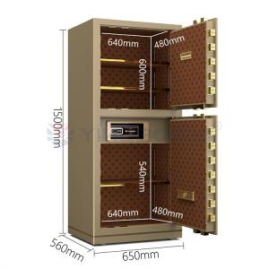 YINGBO Solid Steel Dual Alarm Luxury Office Safe Box Fingerprint Lock YB/N7-150D