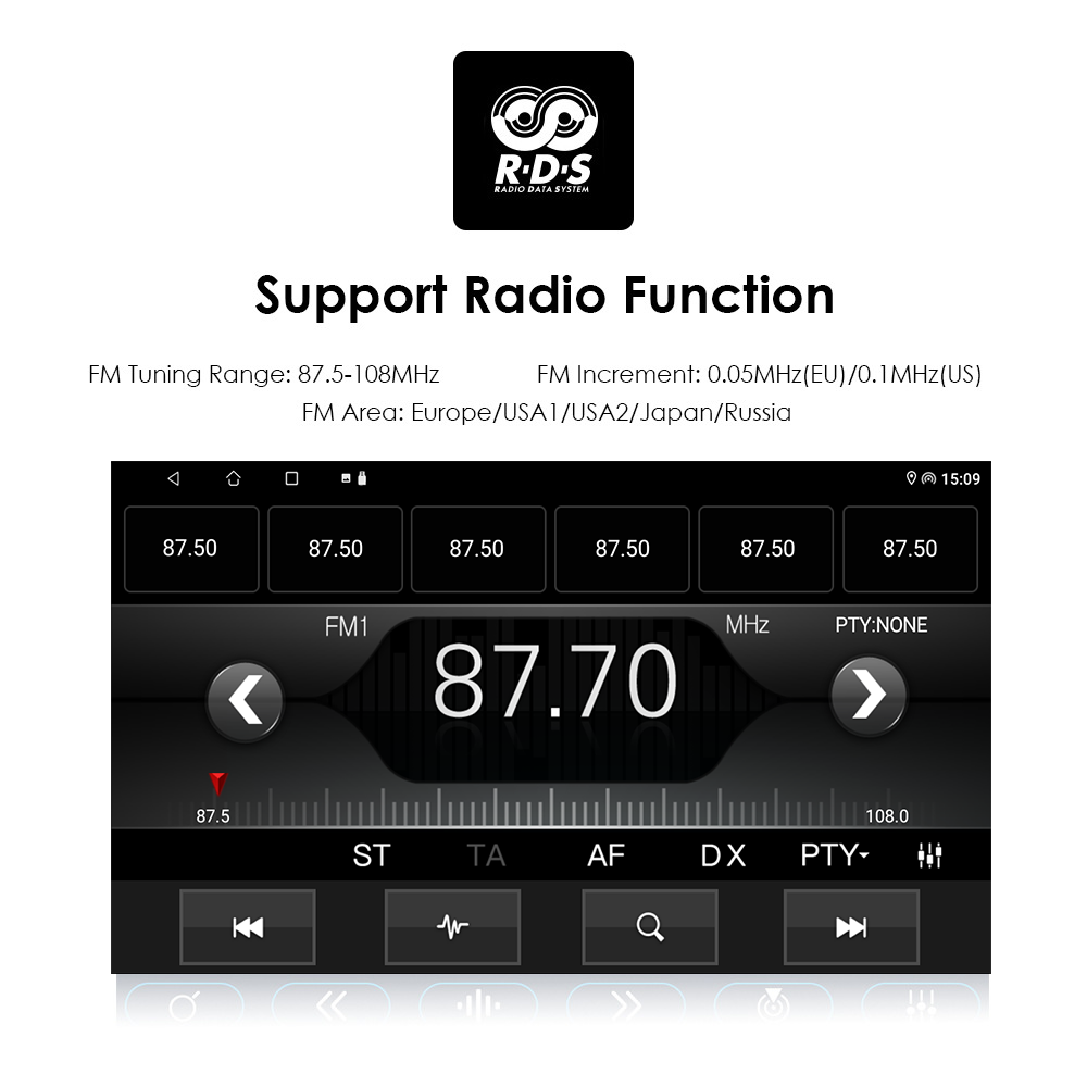 Universal Car Fitment 2.5D IPS Touch Screen 2 32G Android 12 Car Multimedia Player 9/10 Inch Radio Audio Head Unit