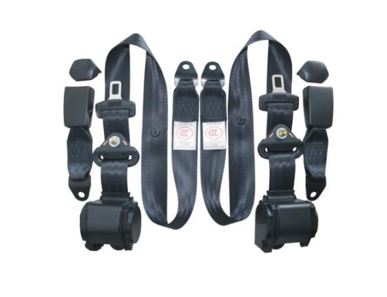 Cheap 3 Point Black Car Seat Belt /Set Kit with Black Polyester Automatic Emergency-Lock for sale