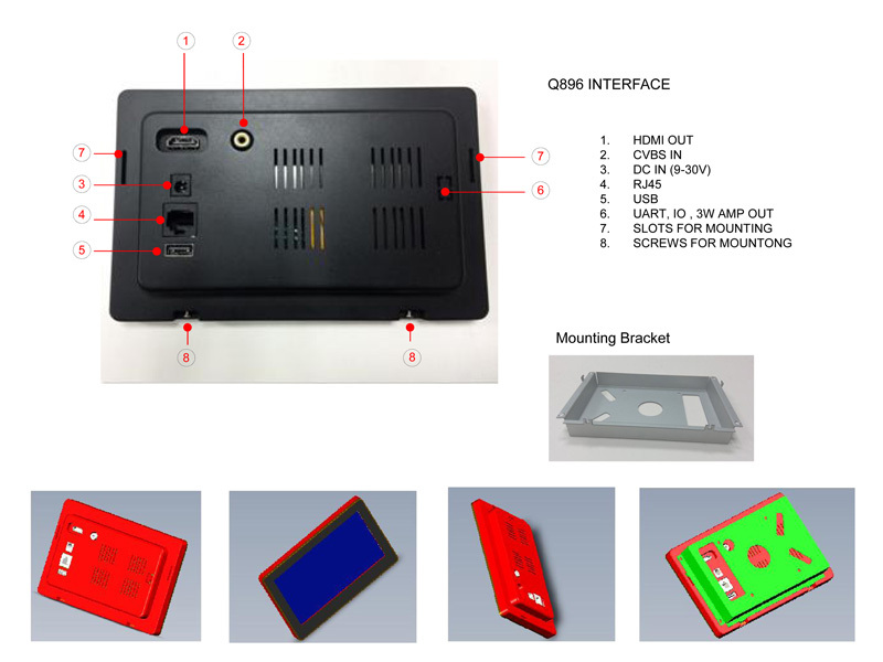 7" Tablet with POE GPIO ports, RS485 for Automation Application