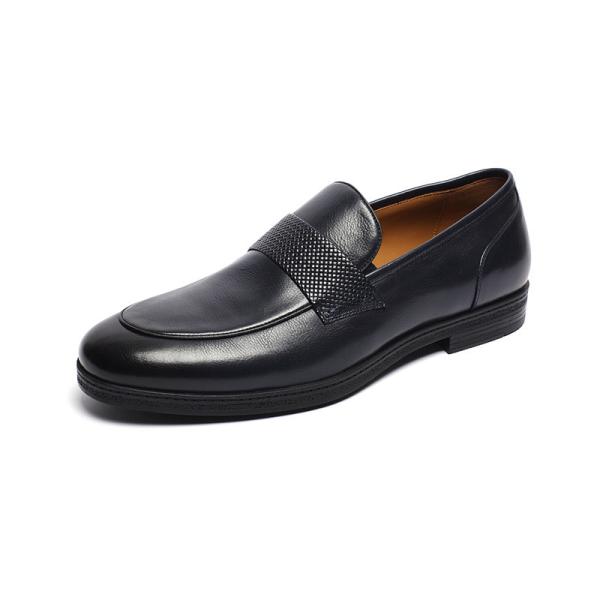 Cheap Anti Odor OEM Breathable Mens Leather Dress Shoes Dark Navy for sale