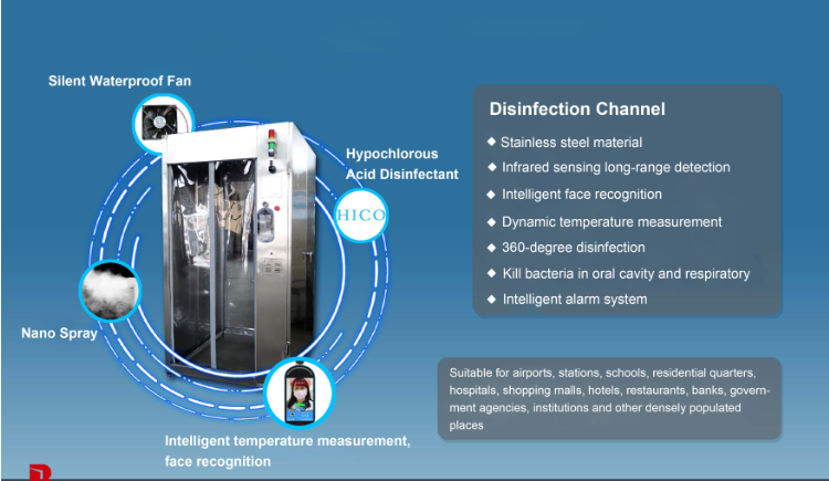 Hypochlorous Acid Disinfectant Fogger Machine , Temperature Measuring Door