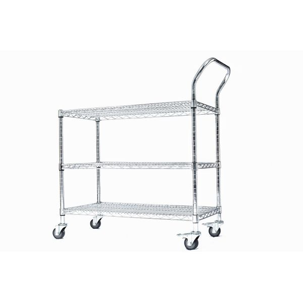Customized Stainless Steel ESD Wire Shelf Trolley Cart Mesh Storage Antistatic Wire Trolley