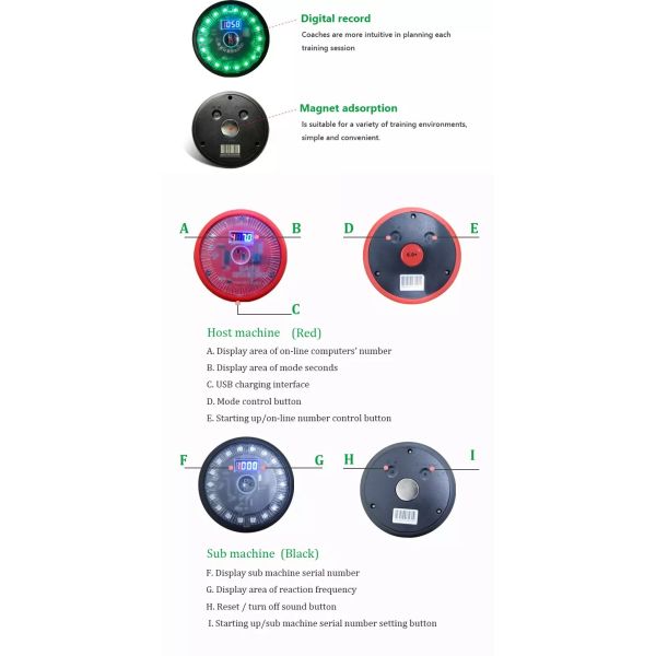 4 Lights 6 Lights Speed And Agility Training Lights For Badminton Tennis