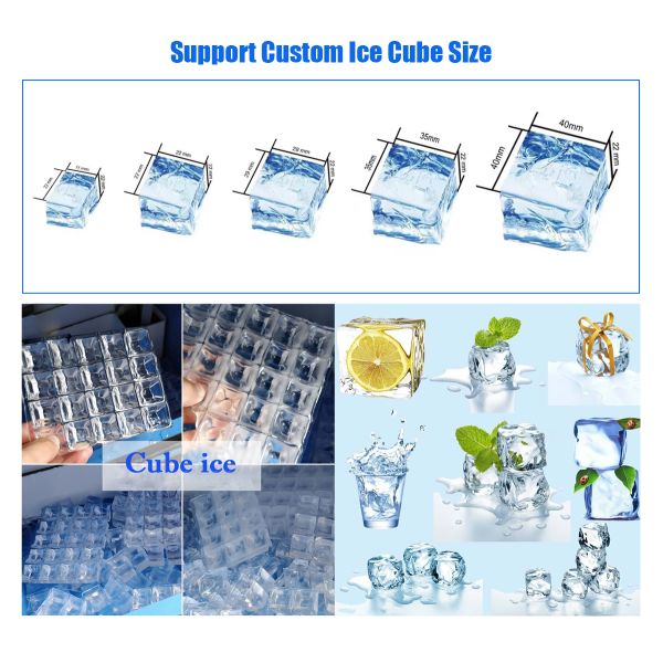 22*22*22mm Ice Size 1 ton 2 ton 3 ton Industrial Ice Cube Making Machine with 10.5kW Power