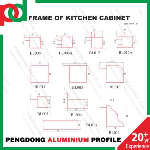 LIBYA & EGYPT Classic Aluminium Kitchen Cabinet Profile