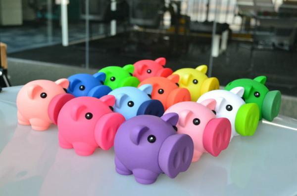 Cheap 12cm Length Colorfull Piggy Bank Money Box With Mouth Open , Cute Piggy Banks For Adults for sale