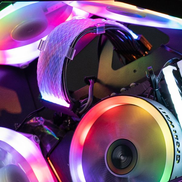 RGB PSU Extension Cable Kit to 8-Pin GPU Addressable ARGB Extension Sleeved Cable Kit Custom Power Supply Braided For Case