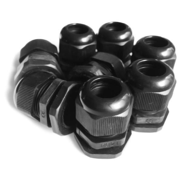 PG 21 Cable Gland , 20 Pieces Black Plastic Nylon Waterproof Wire Connector Fitting Cable Accessories