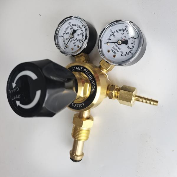 Cheap ODM Supported British Style Argon Gas Regulator Dual Co2 Flowmeter for High Pressure Mig Tig Welding for sale