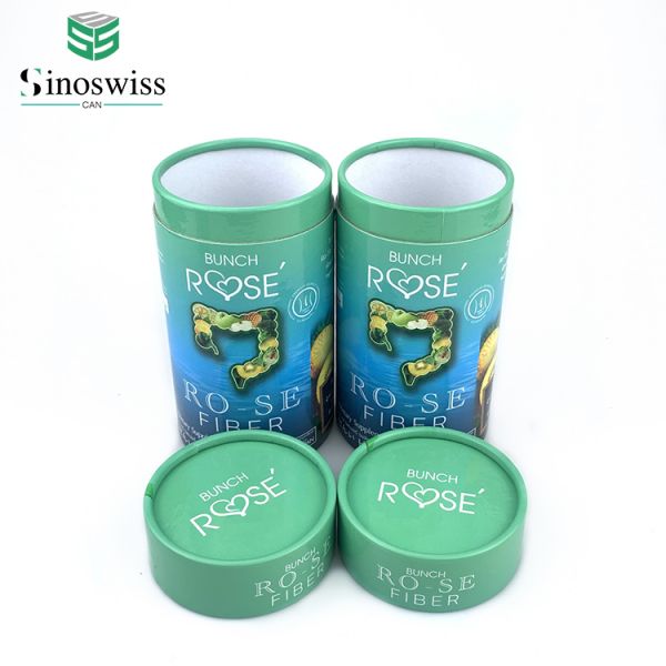 Private Label Tea Paper Cans Fully Customizable Paperboard Cylinder Packaging