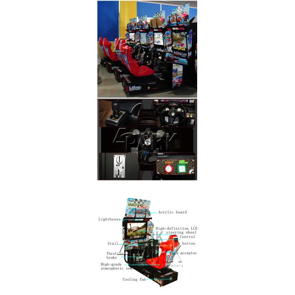 Arcade Driving Video Game Machine With 32" Hd LCD Display CE Certificate