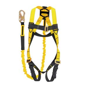 Best 45mm Yellow Black Body Harness Safety ANSI Full Body Harness With Lanyard wholesale