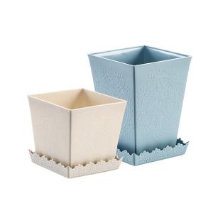 China Quadrate 13cm Coloured Polypropylene Reusable Plastic Plant Pots on sale