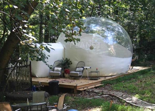 Cheap 4 M Inflatable Lawn Tent Clear Bubble , Inflated Bubble Tent With Frame Tunnel for sale