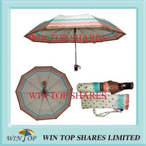 Best DOT Design Heat Transfer Printing 3 Folds Auto Umbrella wholesale