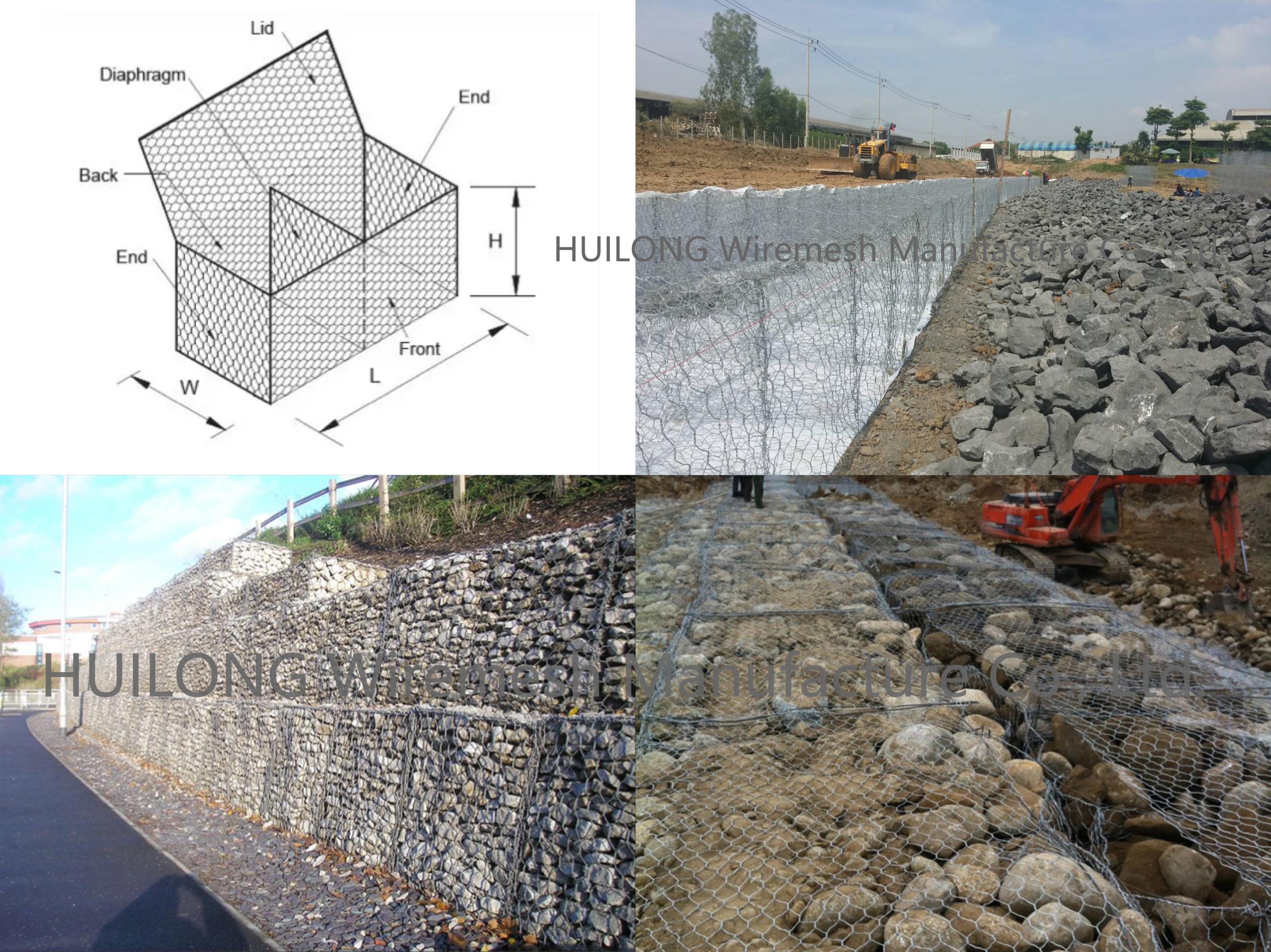 Double Twisted 3D Gabion Box Wire Mesh For Erosion Protection
