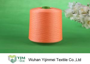 High Strength Strong Dyed Polyester Yarn , Bright Core Spun Yarn On Plastic Cone