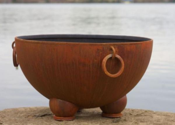 Cheap Outdoor Ancient Design Rusted Steel Fire Pit , Copper Fire Pit Bowl For Yard for sale
