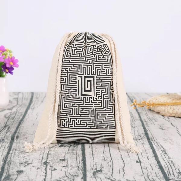 Cheap Packing Small Cotton Canvas Drawstring Bag With Digital Imprint Printing for sale