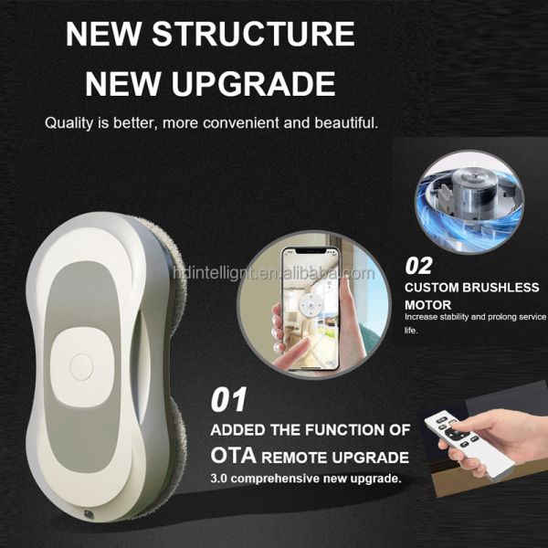 Remote Control/App Brushless Motor Upgrade Dual Water Spray Window Cleaning Robot
