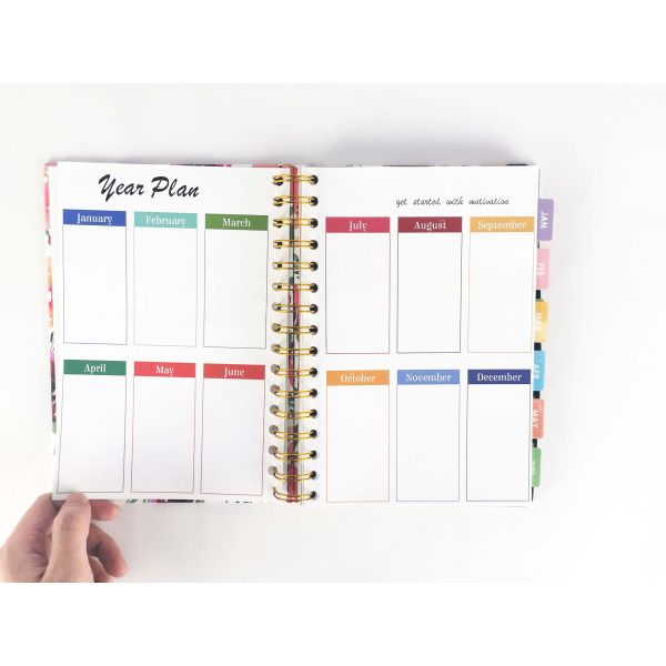 Custom Floral A5 Offset Paper Composition Spiral Notebook with 40-80 Inner Pages